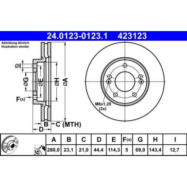Bremsscheibe Hyudnai P. I30 1.4-1.6 Crdi 11 24.0123-0123.1 Bremsscheibe Hyudnai P. I30 1.4-1.6 Crdi 11 24.0123-0123.1