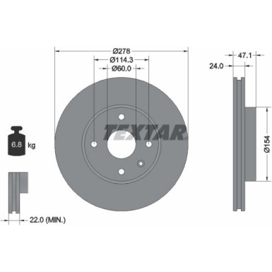 Bremsscheibe Chevrolet P. Epica 06- 278Mm PRO 92227303 Bremsscheibe Chevrolet P. Epica 06- 278Mm PRO 92227303