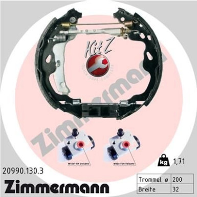 ZIMMERMANN Bremsbackensatz 20990.130.3 KIT Z ZIMMERMANN Bremsbackensatz 20990.130.3 KIT Z
