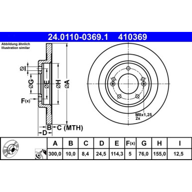 Bremsscheibe Hyundai T. I40 1.6-2.0 Gdi 11 24.0110-0369.1 Bremsscheibe Hyundai T. I40 1.6-2.0 Gdi 11 24.0110-0369.1