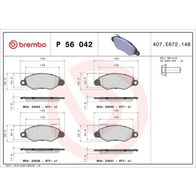 BREMBO Bremsklötze VA P 56 042 BREMBO Bremsklötze VA P 56 042