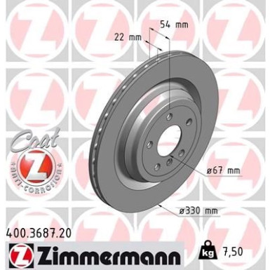 15 482 058 Bremsscheibe HA 400.3687.20