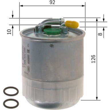 Kraftstofffilter MERCEDES,JEEP,DODGE F 026 402 056