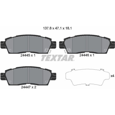 Bremsbelagsatz Saab T. 9-7X 2444501 Bremsbelagsatz Saab T. 9-7X 2444501
