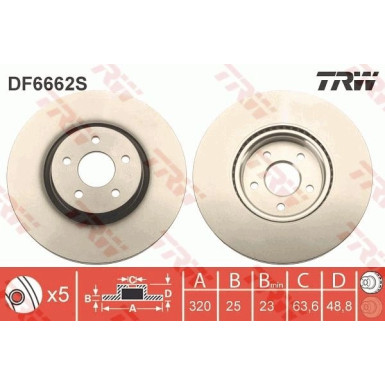 51 481 078 Bremsscheibe VA DF6662S 51 481 078 Bremsscheibe VA DF6662S