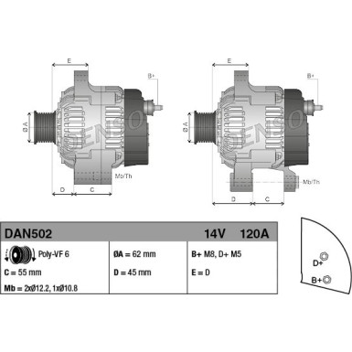 DENSO Generator DAN502 DENSO Generator DAN502