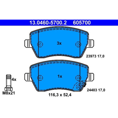 Bremsbelagsatz Suzuki P. Splash/Swift 1.0-1.6 05 13.0460-5700.2 Bremsbelagsatz Suzuki P. Splash/Swift 1.0-1.6 05 13.0460-5700.2