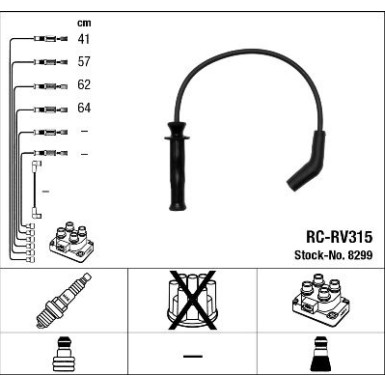 RC-RV315 NGK - Zündkabelsatz LAND ROVER Discovery 93-98 8299