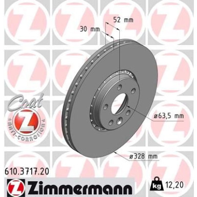 ZIMMERMANN Bremsscheibe 610.3717.20 ZIMMERMANN Bremsscheibe 610.3717.20