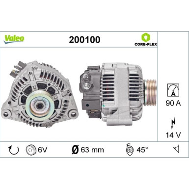 VALEO Generator 200100 VALEO CORE-FLEX VALEO Generator 200100 VALEO CORE-FLEX