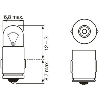 12V 2W PURE LIGHT BA7s BOSCH KFZ-GLUEHLAMPE Pure Light 1987302224