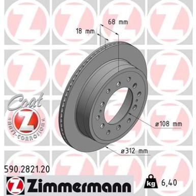 82 482 166 Bremsscheibe HA 590.2821.20 82 482 166 Bremsscheibe HA 590.2821.20
