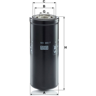 Mann & Hummel Hydraulikfilter Industrie WH 980/7 Mann & Hummel Hydraulikfilter Industrie WH 980/7