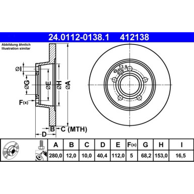 Bremsscheibe Vw T. T4 90-03 24.0112-0138.1