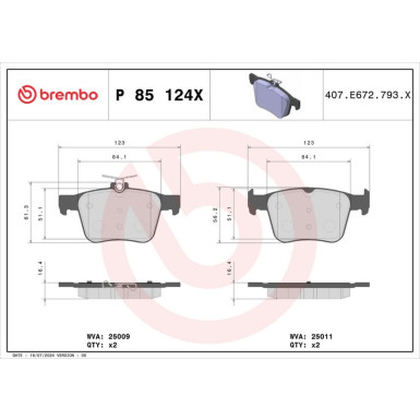 BREMBO Bremsklötze Xtra HA P 85 124X BREMBO Bremsklötze Xtra HA P 85 124X