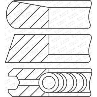 GOETZE ENGINE Kolbenringsatz 08-443100-00 Goetze Diamond Coated® LKZ-Ring®