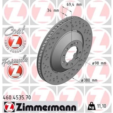 ZIMMERMANN Bremsscheibe 460.4535.70 ZIMMERMANN Bremsscheibe 460.4535.70