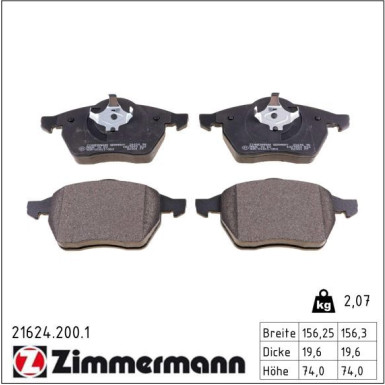 ZIMMERMANN Bremsbeläge 21624.200.1