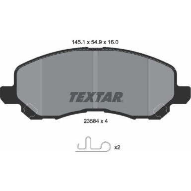 Bremsbelagsatz Mitsubishi P. Galant 00-/Lancer 08-/Asx 10-/4008 12 2358401