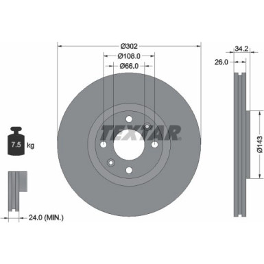 Bremsscheibe Peugeot S. 308 07- 2.0Hdi 92168503 Bremsscheibe Peugeot S. 308 07- 2.0Hdi 92168503