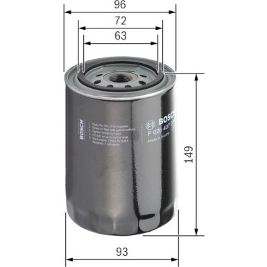 Ölfilter AUDI,SEAT,SKODA,VW F 026 407 004 Ölfilter AUDI,SEAT,SKODA,VW F 026 407 004