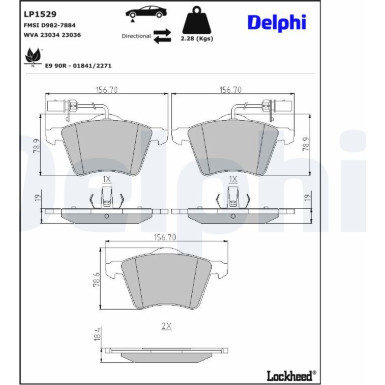 DELPHI Bremsbeläge LP1529