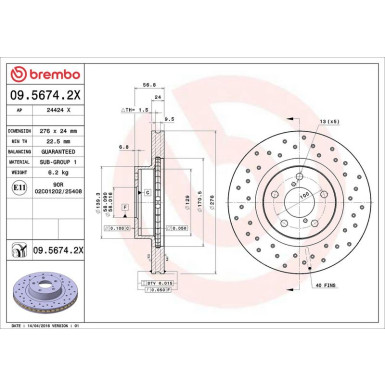Bremsscheibe VA Xtra 09.5674.2X Bremsscheibe VA Xtra 09.5674.2X