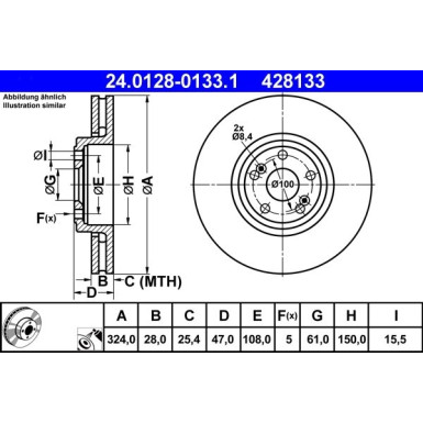 Bremsscheibe Renault P. Espace/Vel Satis 2.0-3.5 V6 02 24.0128-0133.1 Bremsscheibe Renault P. Espace/Vel Satis 2.0-3.5 V6 02 24.0128-0133.1