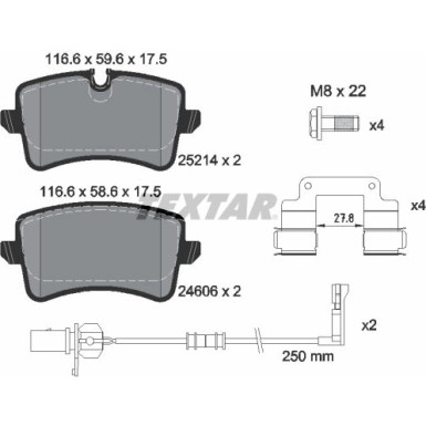 Bremsbelagsatz Audi T. A8 3.0 Tdi Quattro 15 2521405 Bremsbelagsatz Audi T. A8 3.0 Tdi Quattro 15 2521405
