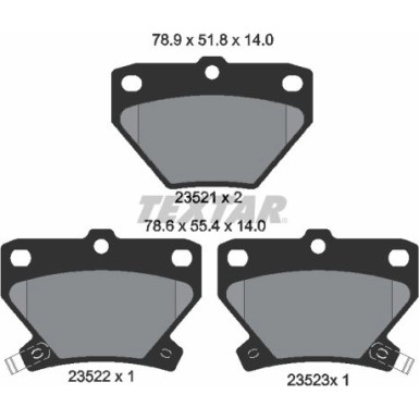 Bremsbelagsatz Toyota T. Corolla 02-/Yaris 99-/Prius 00 2352101 Bremsbelagsatz Toyota T. Corolla 02-/Yaris 99-/Prius 00 2352101