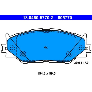 Bremsbelagsatz Lexus P. Is 2,2-2,5 05 13.0460-5770.2 Bremsbelagsatz Lexus P. Is 2,2-2,5 05 13.0460-5770.2