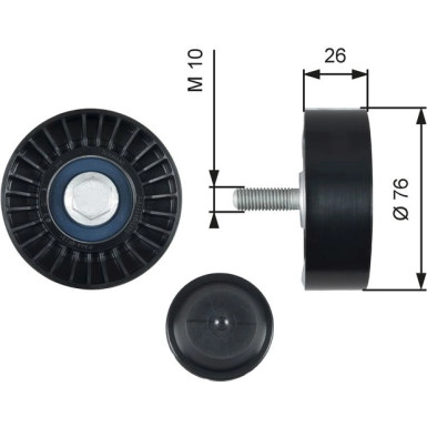 Umlenk-/Führungsrolle, Keilrippenriemen T36485 Umlenk-/Führungsrolle, Keilrippenriemen T36485