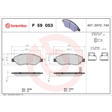BREMBO Bremsklötze VA P 59 053 BREMBO Bremsklötze VA P 59 053