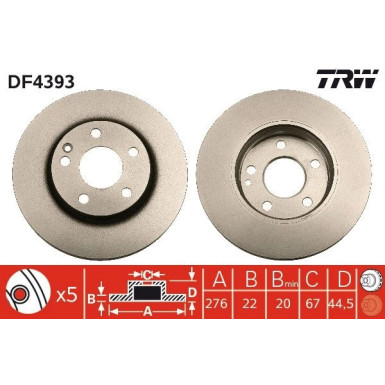 Bremsscheibe Db P. W169/W245 1,5-2,0 04-12 DF4393