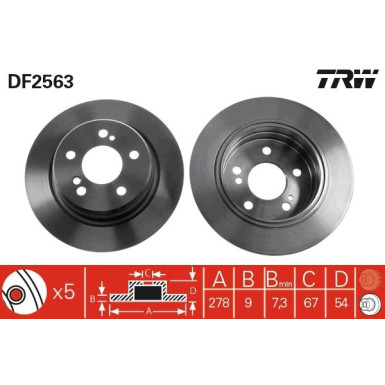 TRW Bremsscheibe DF2563