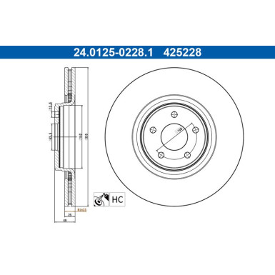 ATE Bremsscheibe 24.0125-0228