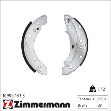 ZIMMERMANN Bremsbacken 10990.137.3 ZIMMERMANN Bremsbacken 10990.137.3