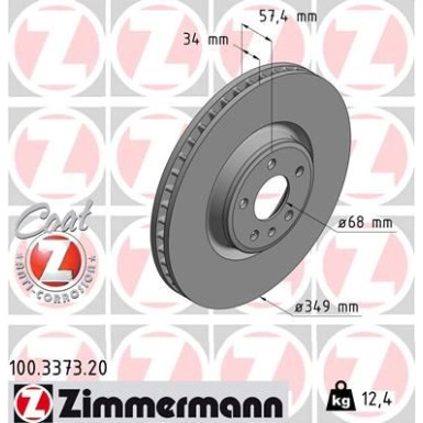 ZIMMERMANN Bremsscheibe 100.3373.20 Coat Z ZIMMERMANN Bremsscheibe 100.3373.20 Coat Z