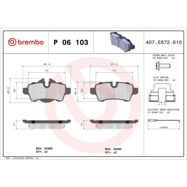 BREMBO Bremsklötze HA MINI Cooper S 10-13 PRIME LINE P 06 103 BREMBO Bremsklötze HA MINI Cooper S 10-13 PRIME LINE P 06 103