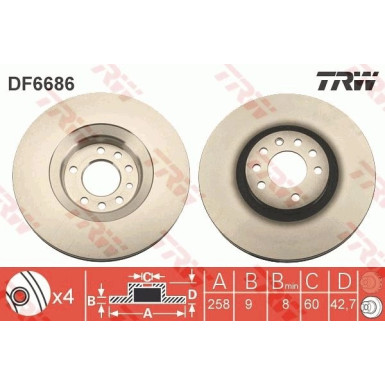 89 482 012 Bremsscheibe HA SUZUKI Ignis 00 DF6686
