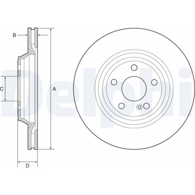 DELPHI Bremsscheibe BG4957C DELPHI Bremsscheibe BG4957C