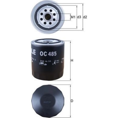 MAHLE Ölfilter OC 485 MAHLE Ölfilter OC 485