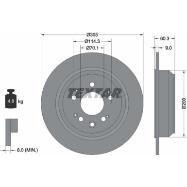 Bremsscheibe Honda T. Accord 08- Automatik 92195100