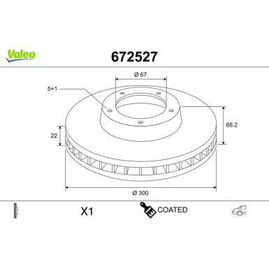 VALEO Bremsscheibe 672527 VALEO Bremsscheibe 672527