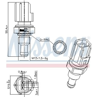 NISSENS Sensor, Kühlmitteltemperatur 207056