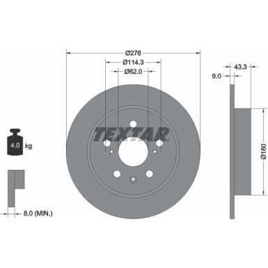 Bremsscheibe Suzuki T.Sx4 1.5-2.0 Ddis 06 PRO 92225303