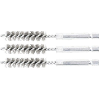 BGS Stahlbürste 11 mm Antrieb Außensechskant 6,3 mm (1/4 ) 3-tlg 3078-11-S