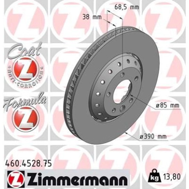 ZIMMERMANN Bremsscheibe 460.4528.75 Formula Z