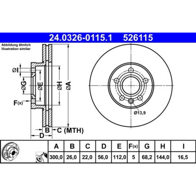 Bremsscheibe Vw P. Sharan/T4 95-10 Power Disc 24.0326-0115.1 Bremsscheibe Vw P. Sharan/T4 95-10 Power Disc 24.0326-0115.1