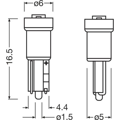 OSRAM LEDriving® SL ~W2.3W W2x4.6d 0.25W 12V 6000K 25 lm Weiß